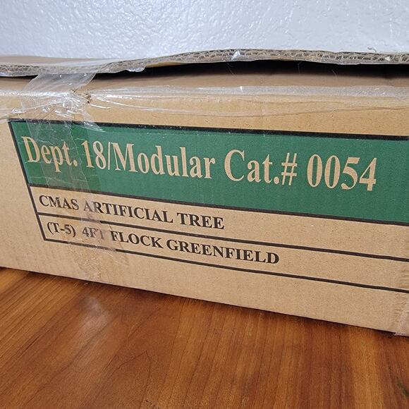 Holiday Time 4ft Flocked Greenfield Pine Christmas Tree PreLit 105 Clear T-5 New - Picture 8 of 9